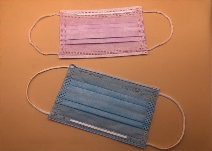 3Ply सफेद सांस डिस्पोजेबल मास्क Spunlace / Spunbond पर टाई के साथ