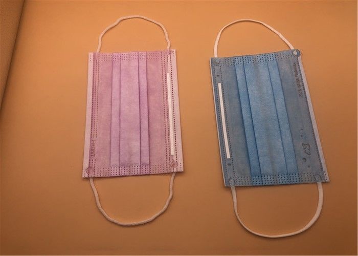 3Ply सफेद सांस डिस्पोजेबल मास्क Spunlace / Spunbond पर टाई के साथ