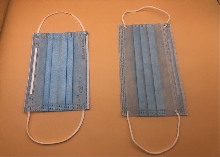 3Ply सफेद सांस डिस्पोजेबल मास्क Spunlace / Spunbond पर टाई के साथ
